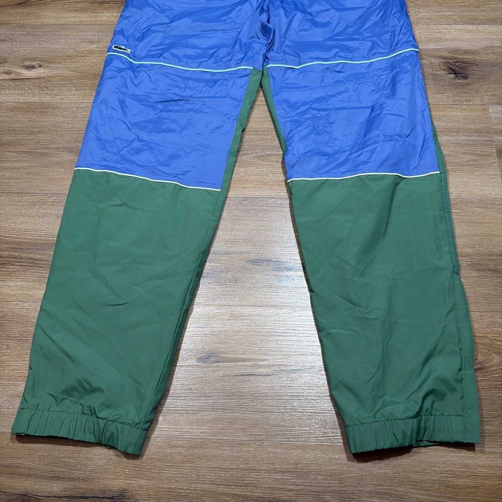 Lacoste LIVE MEDIUM Lined Windbreaker Pants Green Blue Color Block Track Jogger - Picture 2 of 13